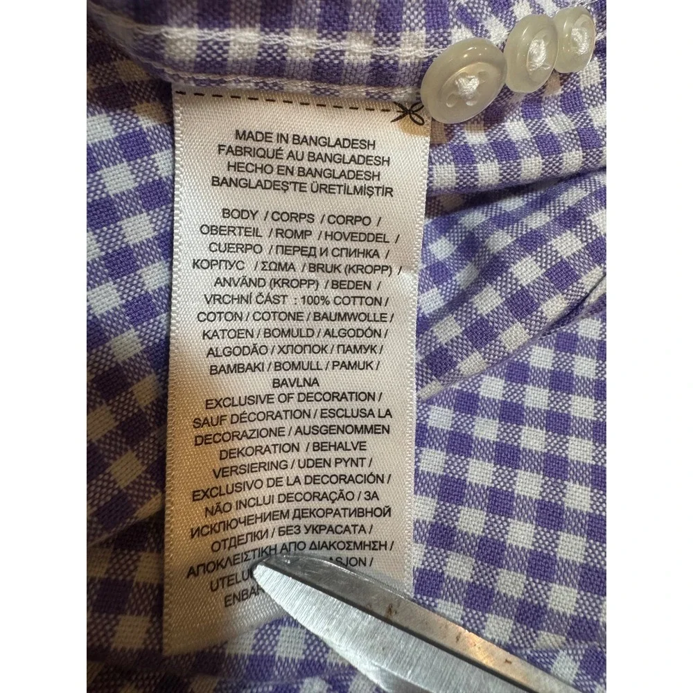 Polo Ralph‎ Lauren Mens XXL Classic Fit Gingham Button Down Shirt Purple White